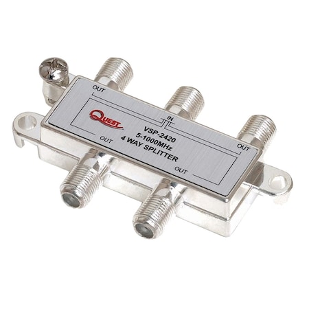 Quest Technology International Cable TV Digital Horizontal Splitter, 1Ghz - 4 Way VSP-2420